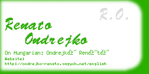 renato ondrejko business card